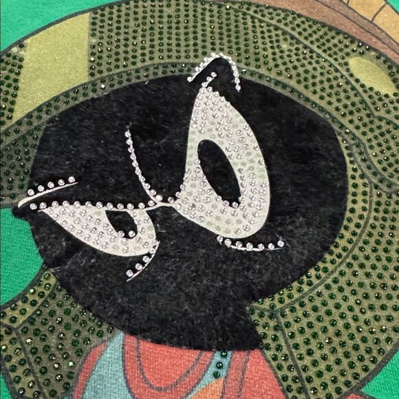 De Kryptic Space Jame Tune Squad Hoodie Green  Hoodie with Bling Blings size S - Picture 10 of 12